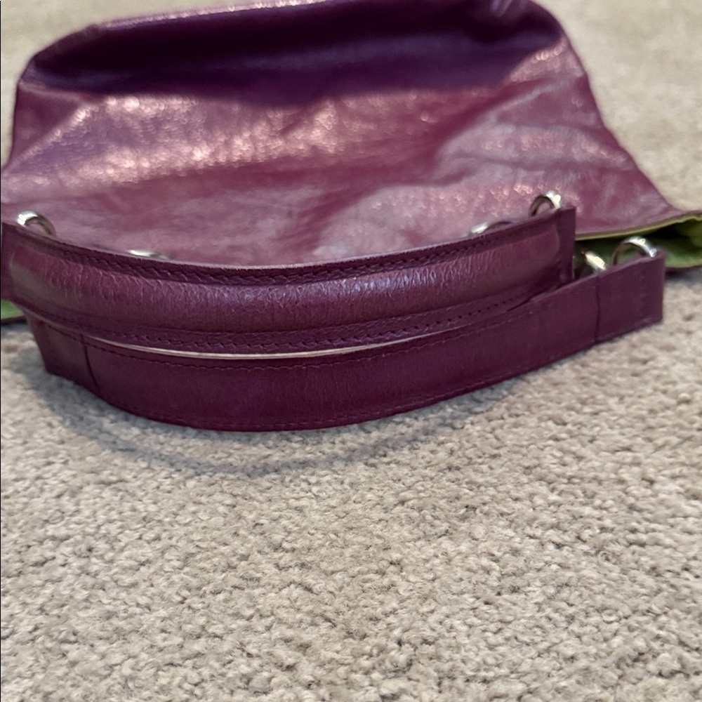 Maurizio Taiuti Rich Purple Leather Bag - Picture 10 of 11